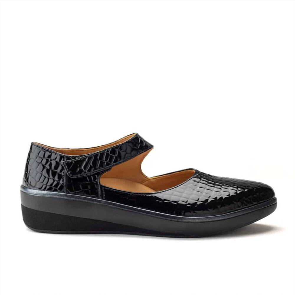NEW SOLENI SHOES women's marie flat shoes in black patent